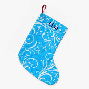 Personalised Blue Ornamental Christmas Stocking