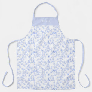 Personalised Blue Paint Strokes Pattern Apron