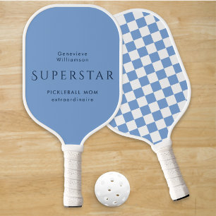 Personalised Blue Pickleball Mum Superstar Custom  Paddle