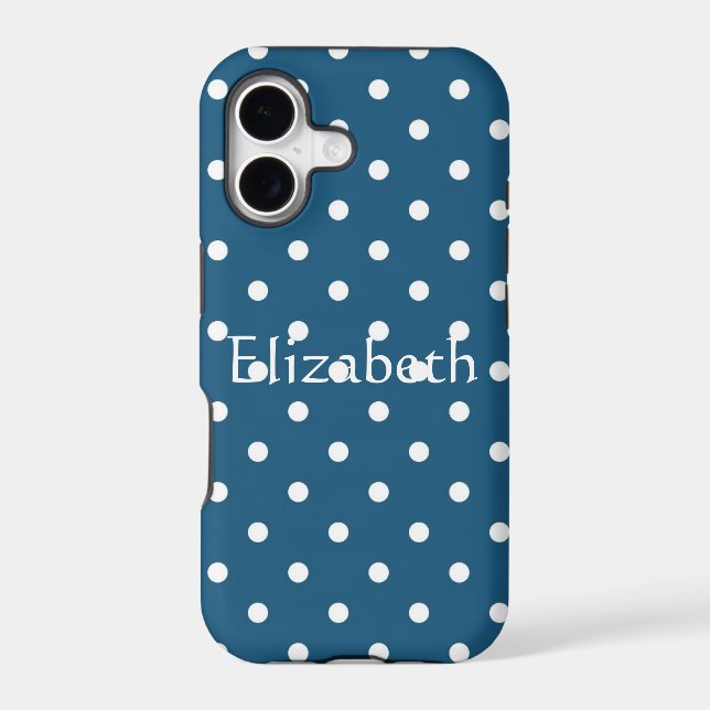 Personalised Blue Polka Dots Pattern (Back)