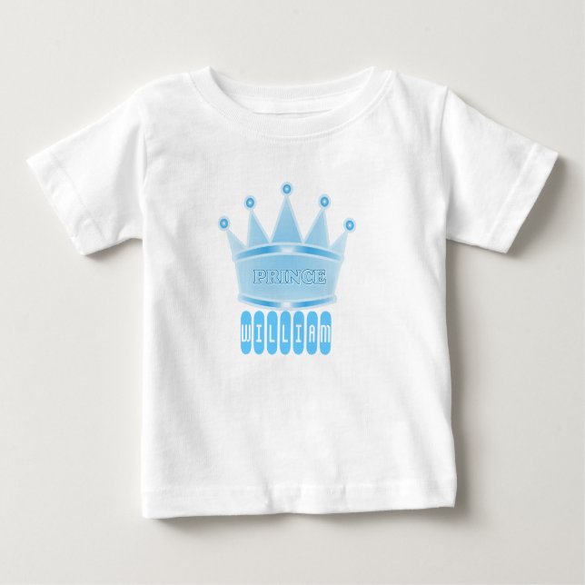 Personalised Blue Prince Crown Baby Boy Gift Baby T-Shirt (Front)