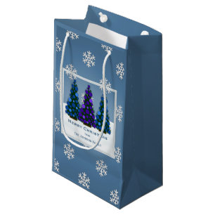 Personalised Blue & Purple Christmas Tree Gift Bag