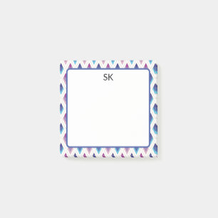 Personalised Blue & Purple Geometric Post-it Notes