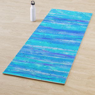 Personalised Blue, Purple, Teal, Aqua Abstract  Yoga Mat