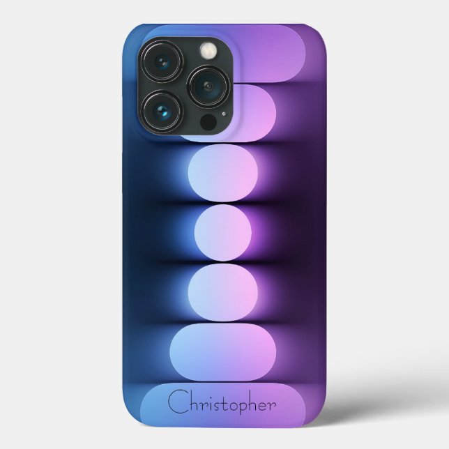 Personalised blue Radial Texture iphone 15  Case-Mate iPhone Case (Back)