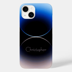 Personalised blue Radial Texture iphone 15 Case-Mate iPhone 14 Case