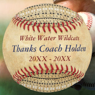 Personalised Blue Red Baseball Coach Thank You