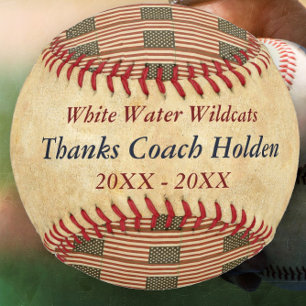 Personalised Blue Red Baseball Coach Thank You