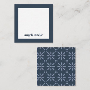 Personalised Blue Retro Flower Card