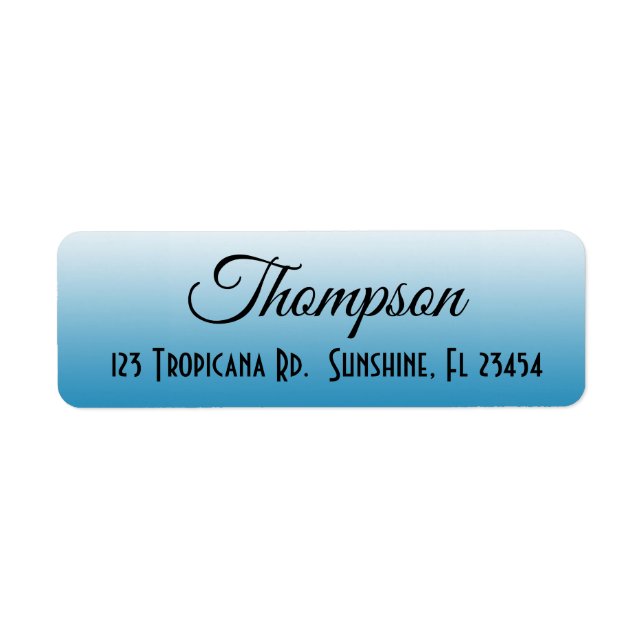Personalised Blue Return Address Label (Front)
