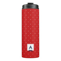 Personalised Blue Ribbon Red Polka Dot Monogram