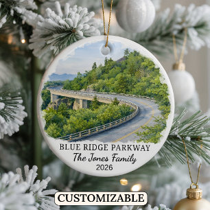 Personalised Blue Ridge Parkway, North Carolina Ceramic Ornament