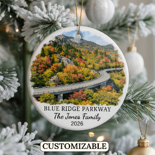 Personalised Blue Ridge Parkway, North Carolina Ceramic Ornament