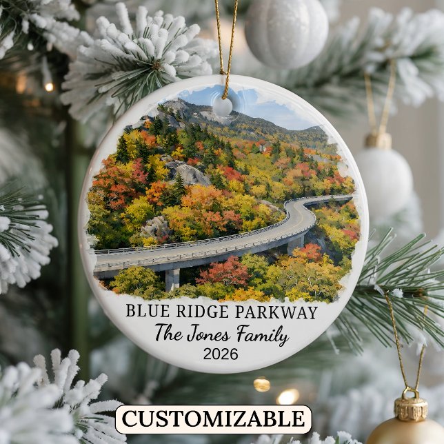 Personalised Blue Ridge Parkway, North Carolina Ceramic Ornament (Creator Uploaded)