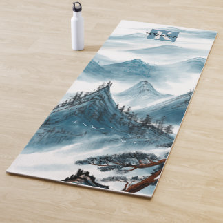 Personalised Blue Rolling Mountain View Yoga Mat