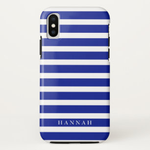 Personalised Blue Sailor Stripes iPhone X Case