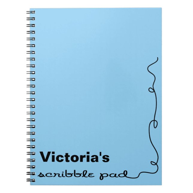 Personalised Blue Scribble Pad Notebook (Front)