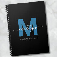 Personalised Blue Script Name Initial Monogram