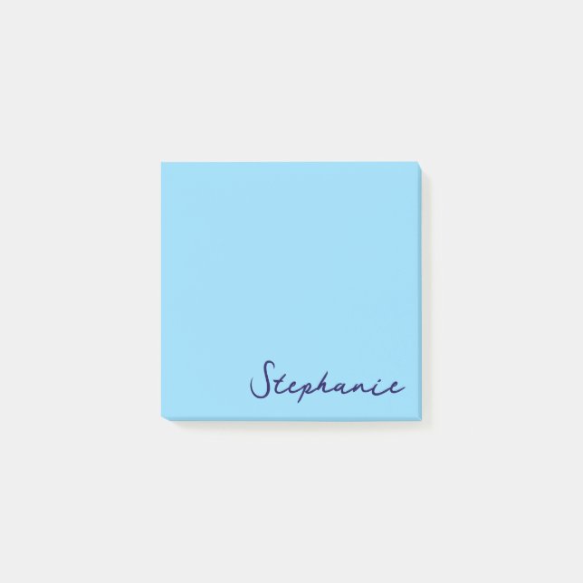 Personalised Blue Script Post it Sticky Notes (Front)