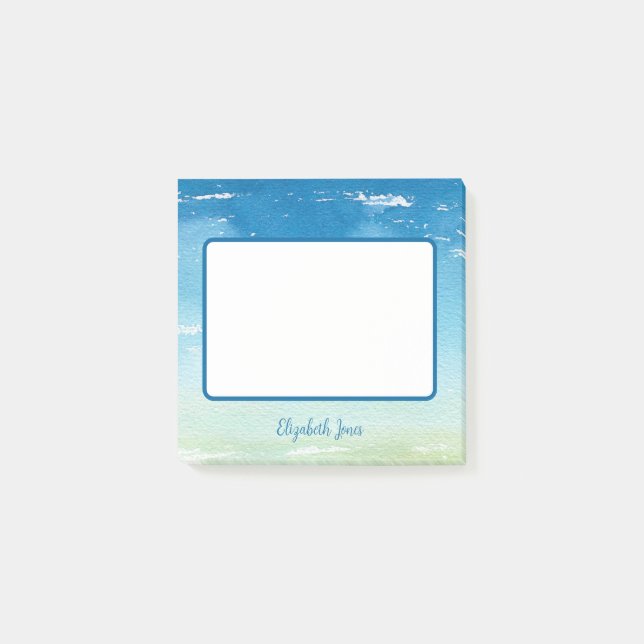 Personalised Blue Sky Ocean Waves  Post-it Notes (Front)