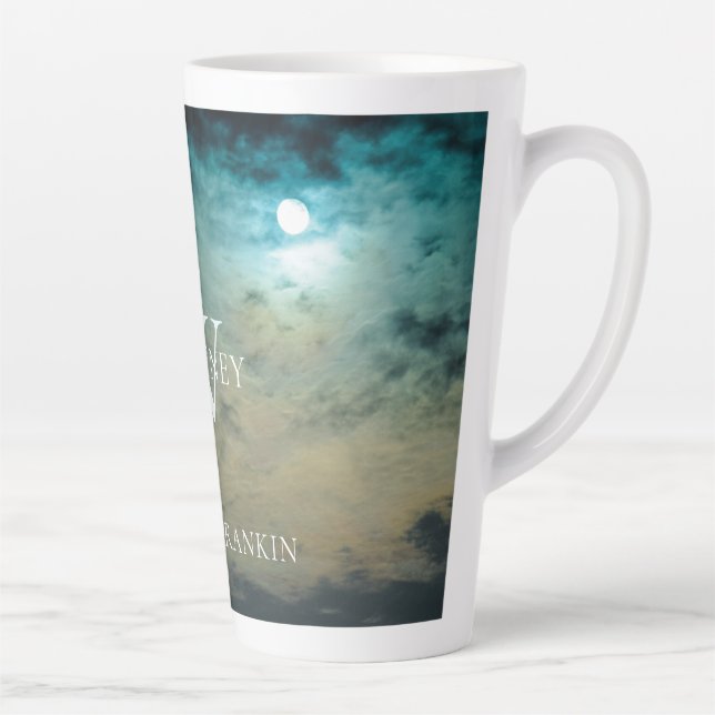 Personalised Blue Sky w/ Moon Latte Mug (Right)