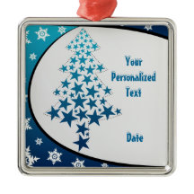 Personalised Blue Snowflake ornament