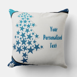 Personalised Blue Snowflake Throw Pillow