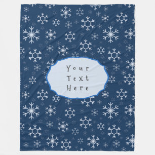 Personalised Blue Snowflake Winter Fleece Blanket
