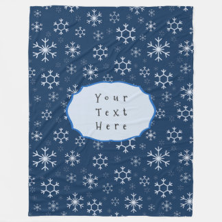 Personalised Blue Snowflake Winter Fleece Blanket