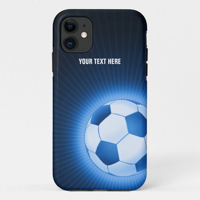 Personalised Blue Soccer Case-Mate iPhone Case (Back)