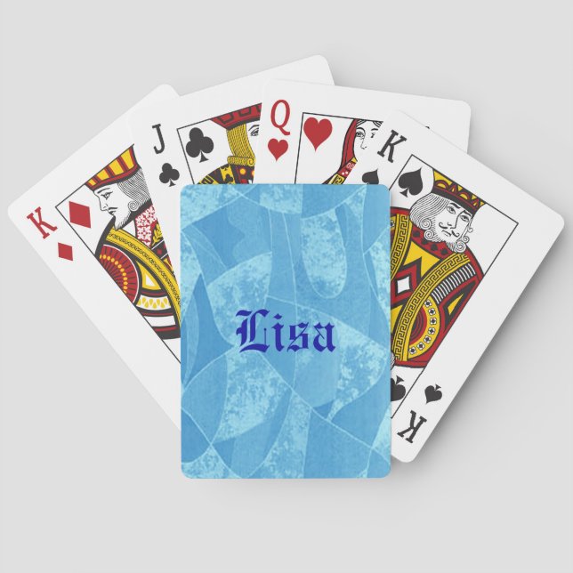 Personalised Blue Stain Glass Playing Cards (Back)