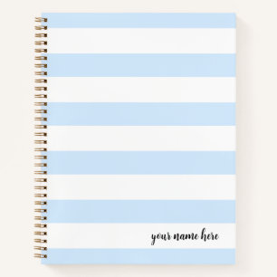 Personalised Blue Stripes Notebook