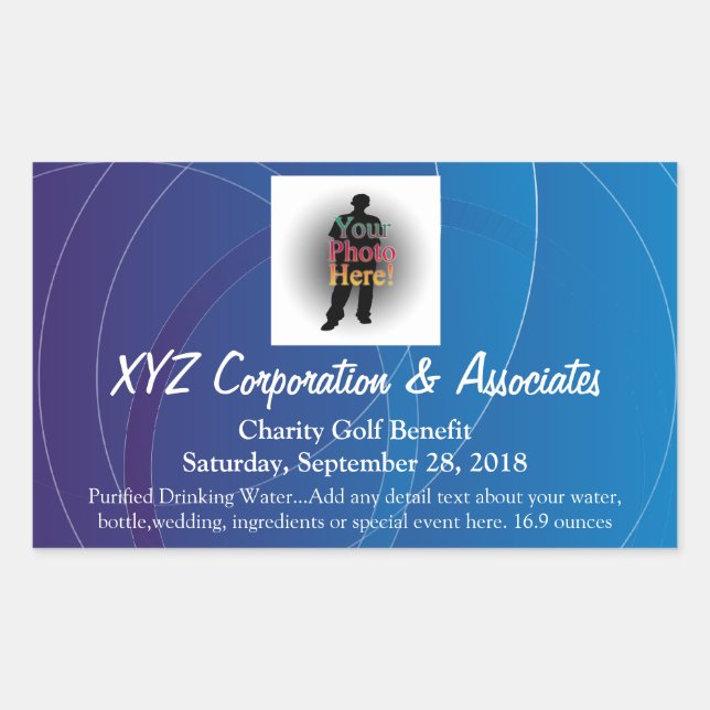 Personalised Blue Swirls Water Bottle Label (Front)