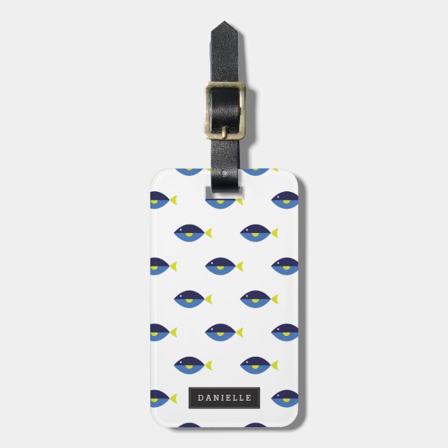 Personalised | Blue Tang Luggage Tag (Front Vertical)