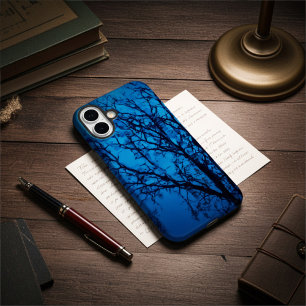 Personalised Blue Tree in Rain  iPhone 16 Plus Case