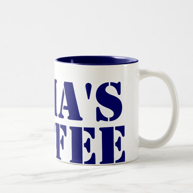 Personalised Blue Two-Tone Coffee Mug (Right)