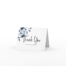 Personalised Blue Watercolor Thank You Card