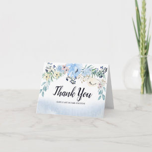 Personalised Blue Waterolor Floral You Notes