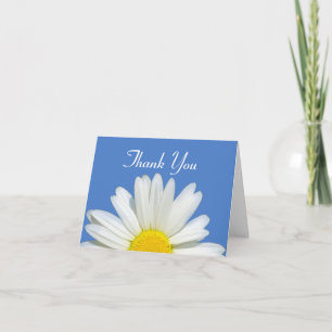 Personalised Blue & White Daisy Thank You Card