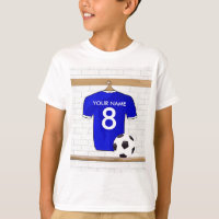 Personalised Blue White Football Soccer Jersey