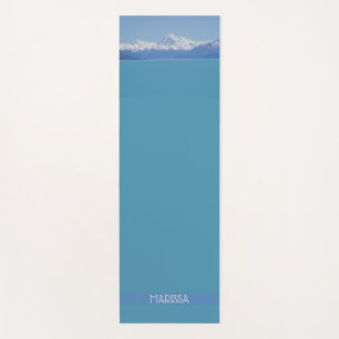 Personalised Blue & White Mountain Range Yoga Mat