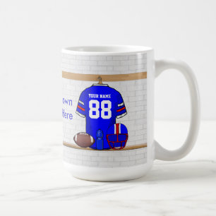 Personalised Blue White Red Football Jersey Coffee Mug
