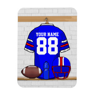 Personalised Blue White Red Football Jersey Magnet