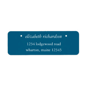 Personalised Blue & White Return Address Label