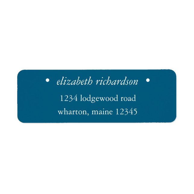 Personalised Blue & White Return Address Label (Front)