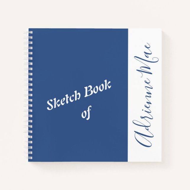 Personalised Blue & White Sketch Book (Front)