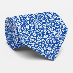 Personalised Blue Wildflower Field Scatter Pattern Tie