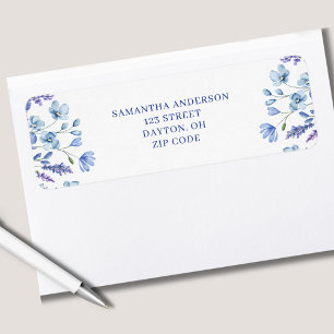 Personalised Blue Wildflower Floral Return Address Label