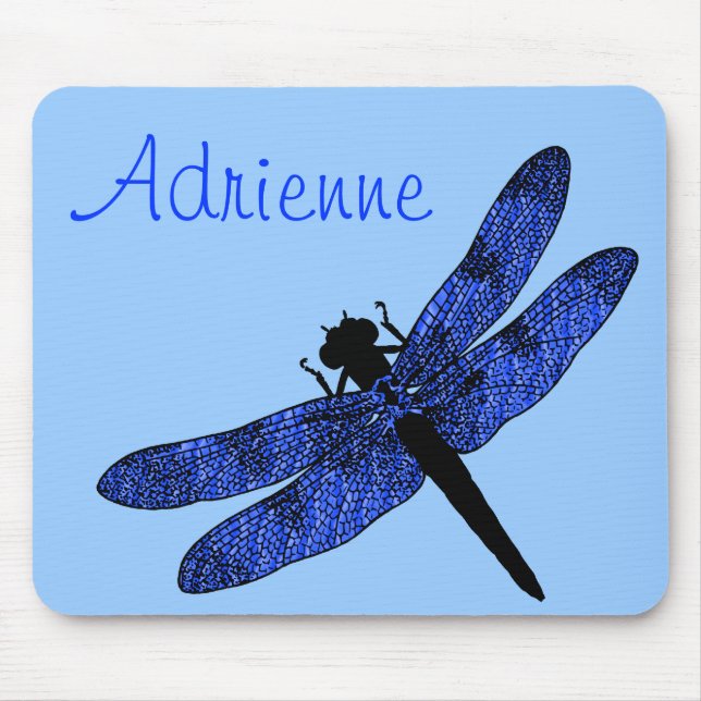 Personalised Blue Winged Dragonfly Mouse Pad (Front)