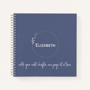 Personalised Blue "Write Your Next Chapter" Notebook
